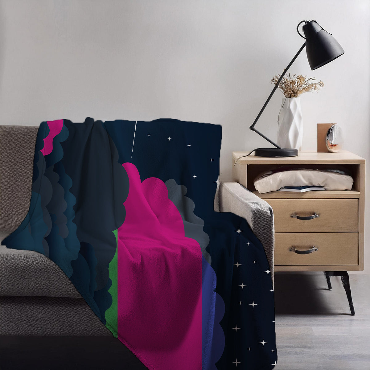 Kuban Peoples Republic Night Clouds Blanket Throw