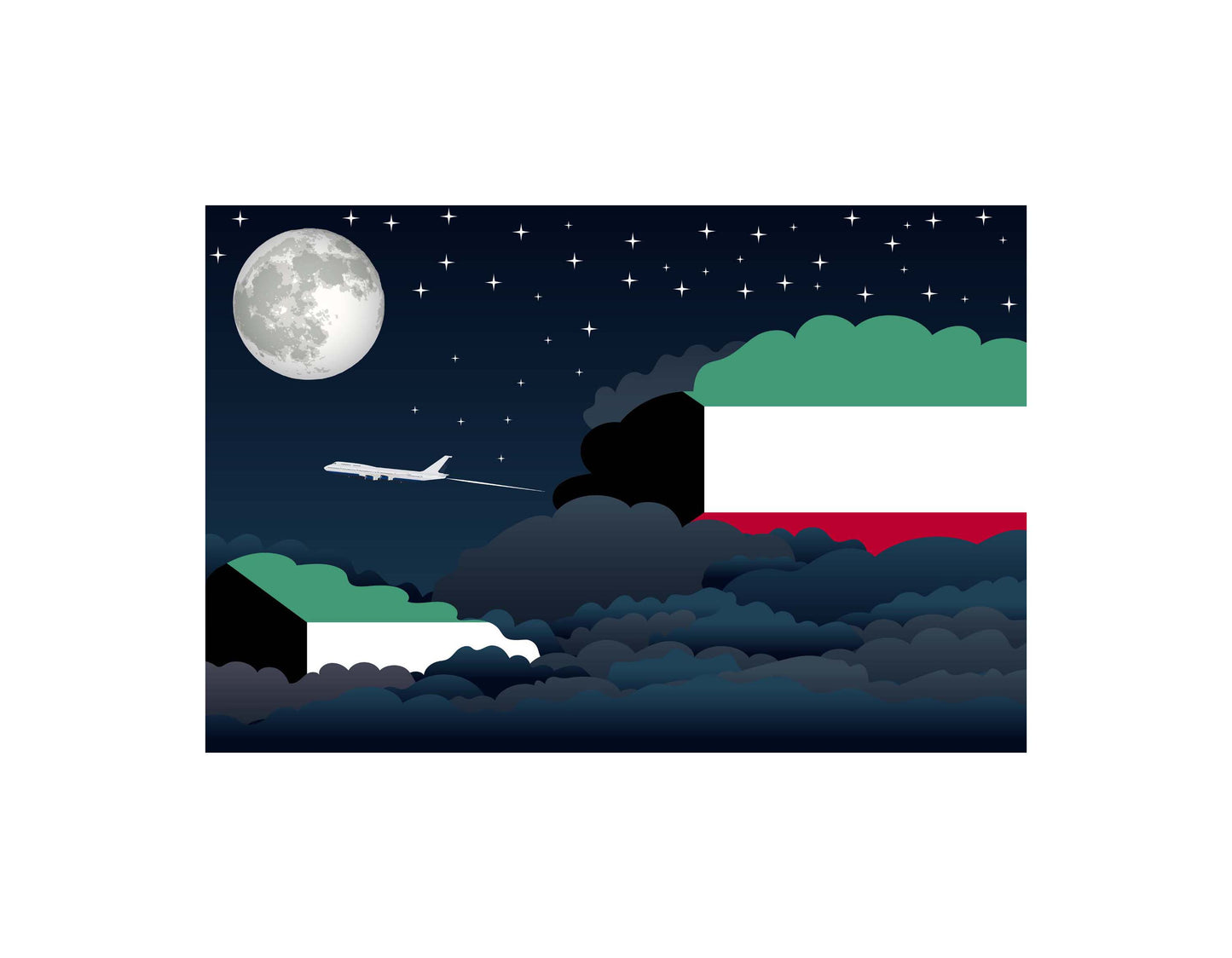Kuwait Night Clouds Blanket Throw
