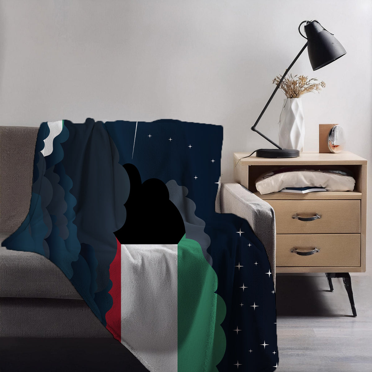 Kuwait Night Clouds Blanket Throw