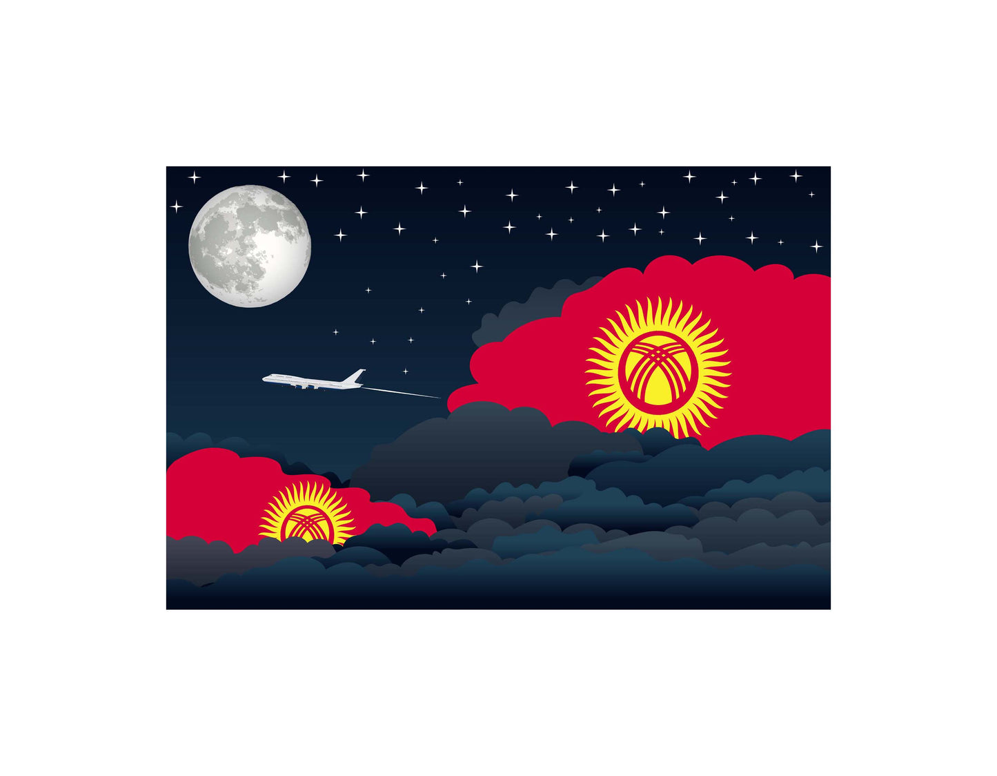 Kyrgyzstan Night Clouds Blanket Throw