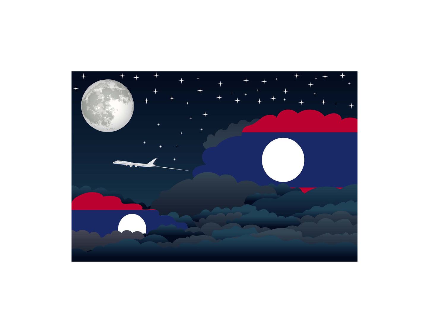 Laos Night Clouds Blanket Throw