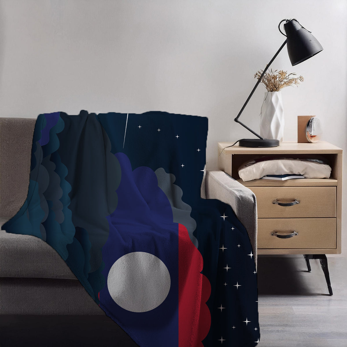 Laos Night Clouds Blanket Throw