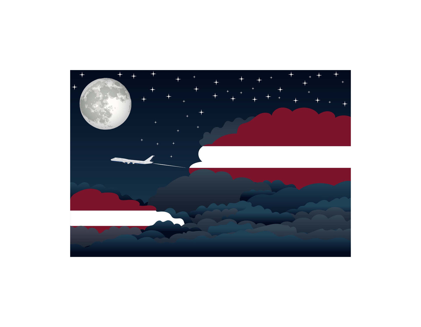 Latvia Night Clouds Blanket Throw