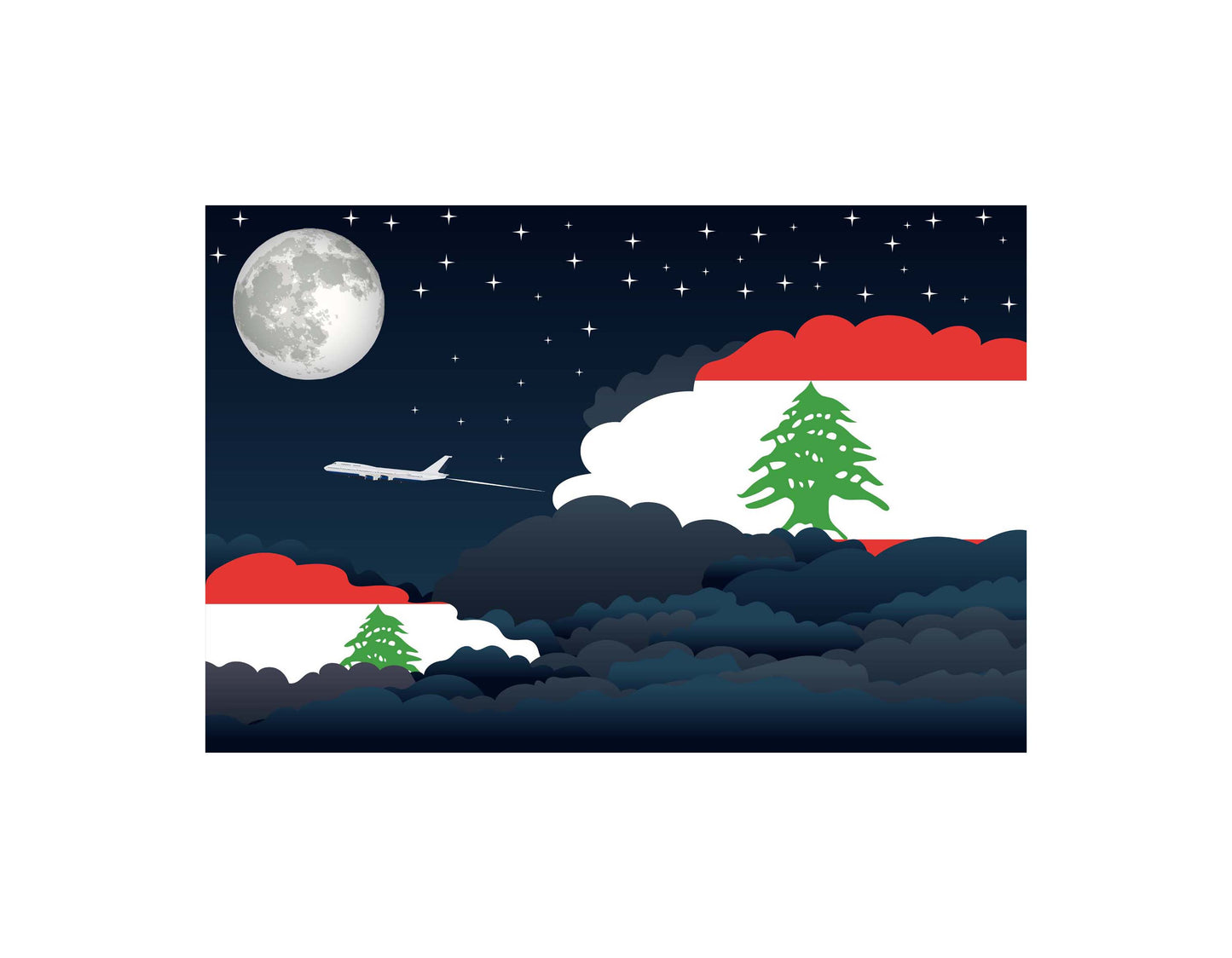 Lebanon Night Clouds Blanket Throw