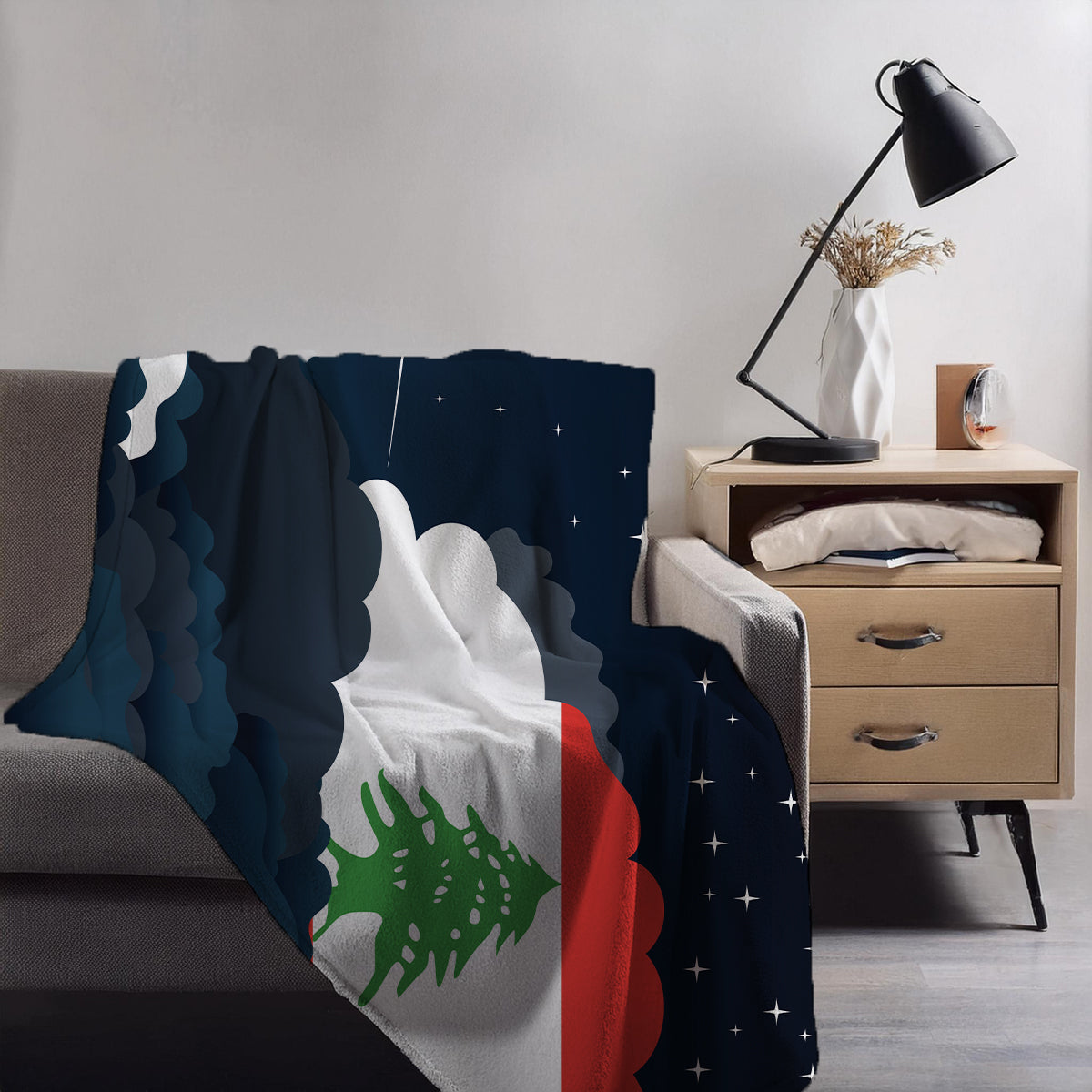 Lebanon Night Clouds Blanket Throw