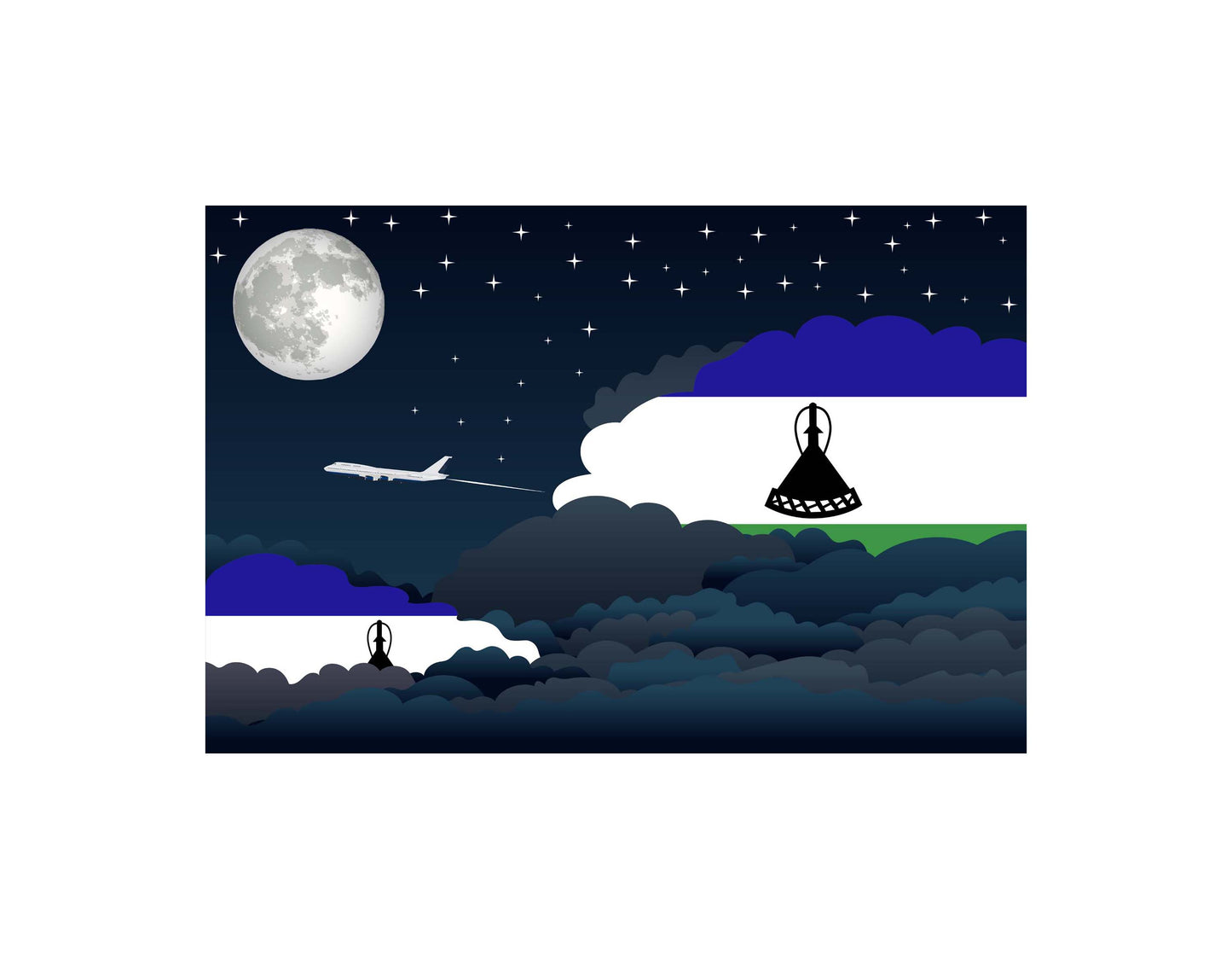 Lesotho Night Clouds Blanket Throw