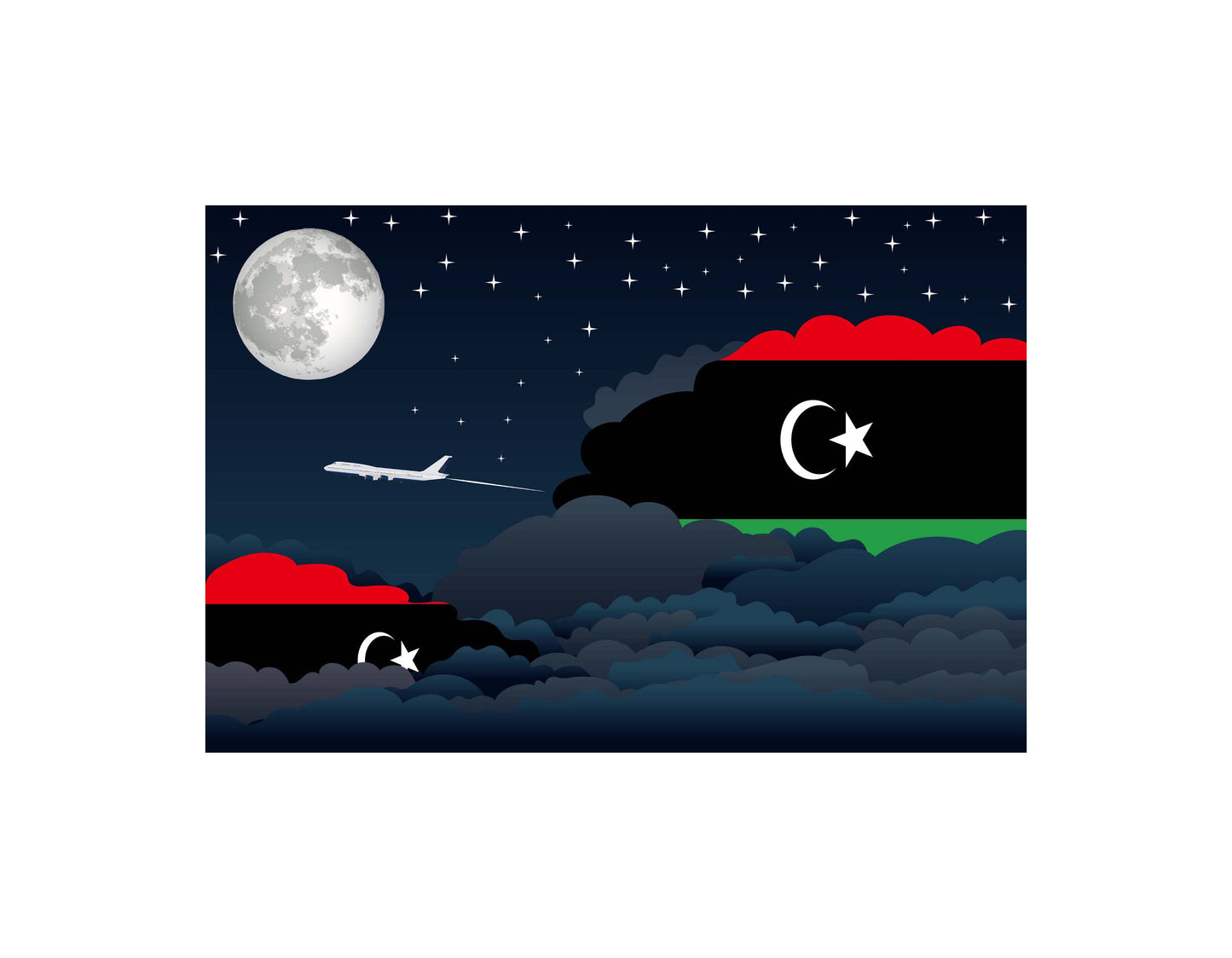 Libya Night Clouds Blanket Throw