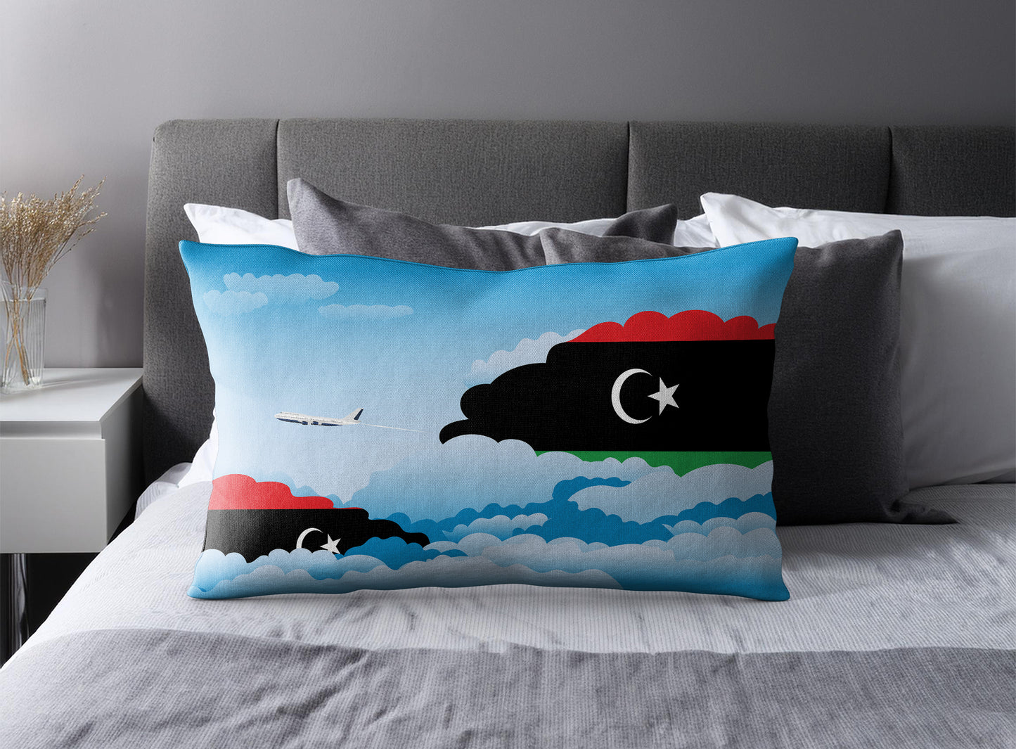 Libya Day Clouds Pillow Case and Pillow Throw