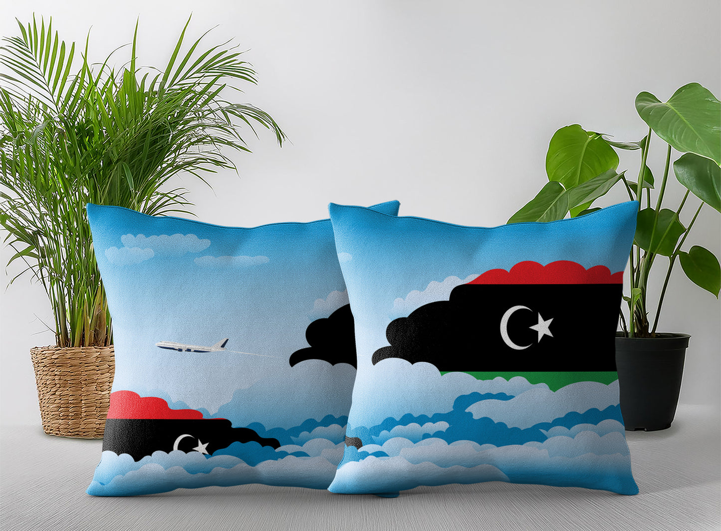 Libya Day Clouds Pillow Case and Pillow Throw