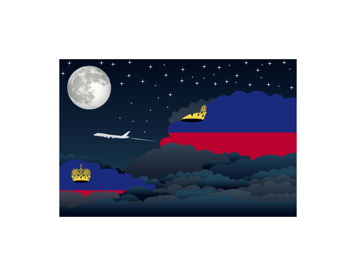Liechtenstein Night Clouds Blanket Throw