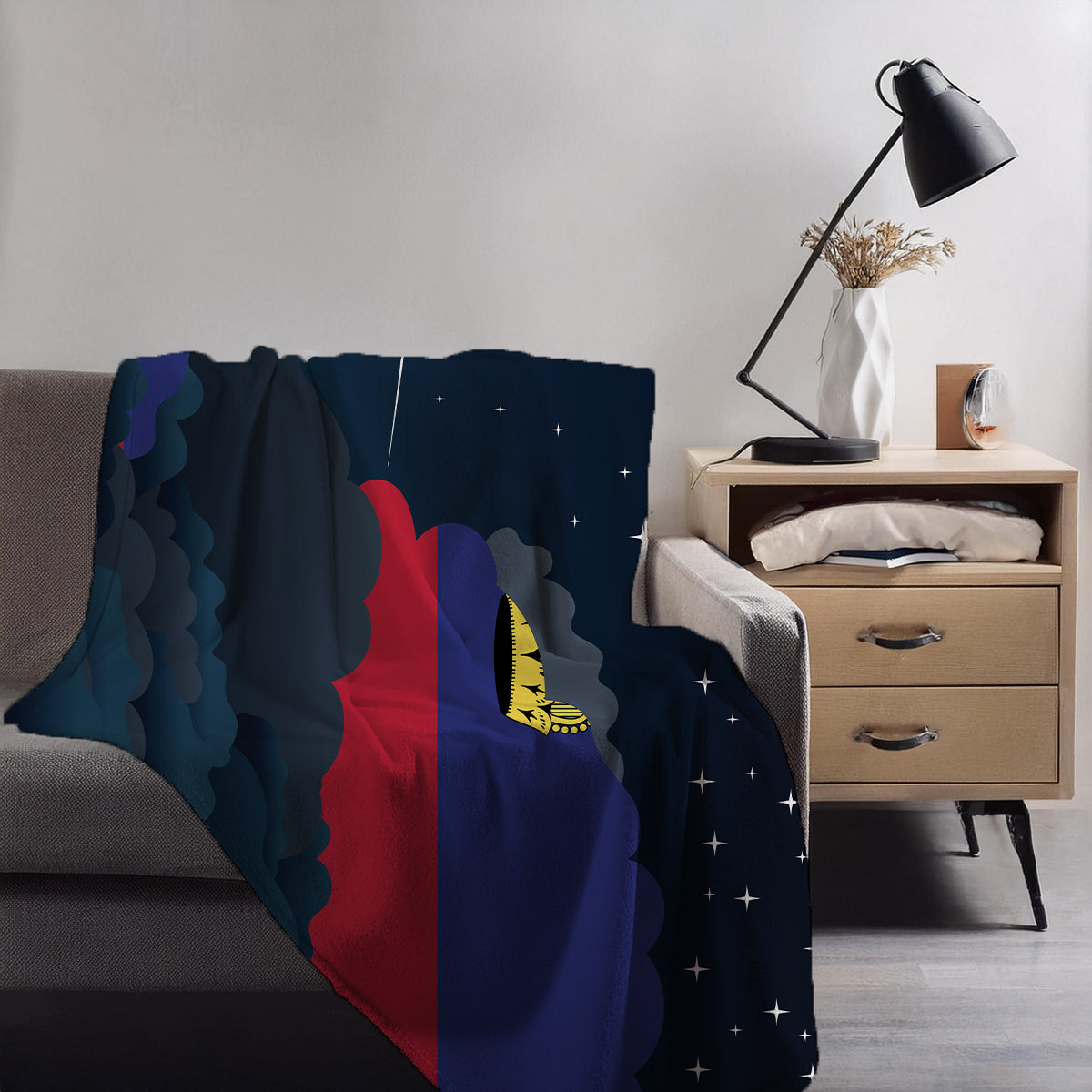 Liechtenstein Night Clouds Blanket Throw