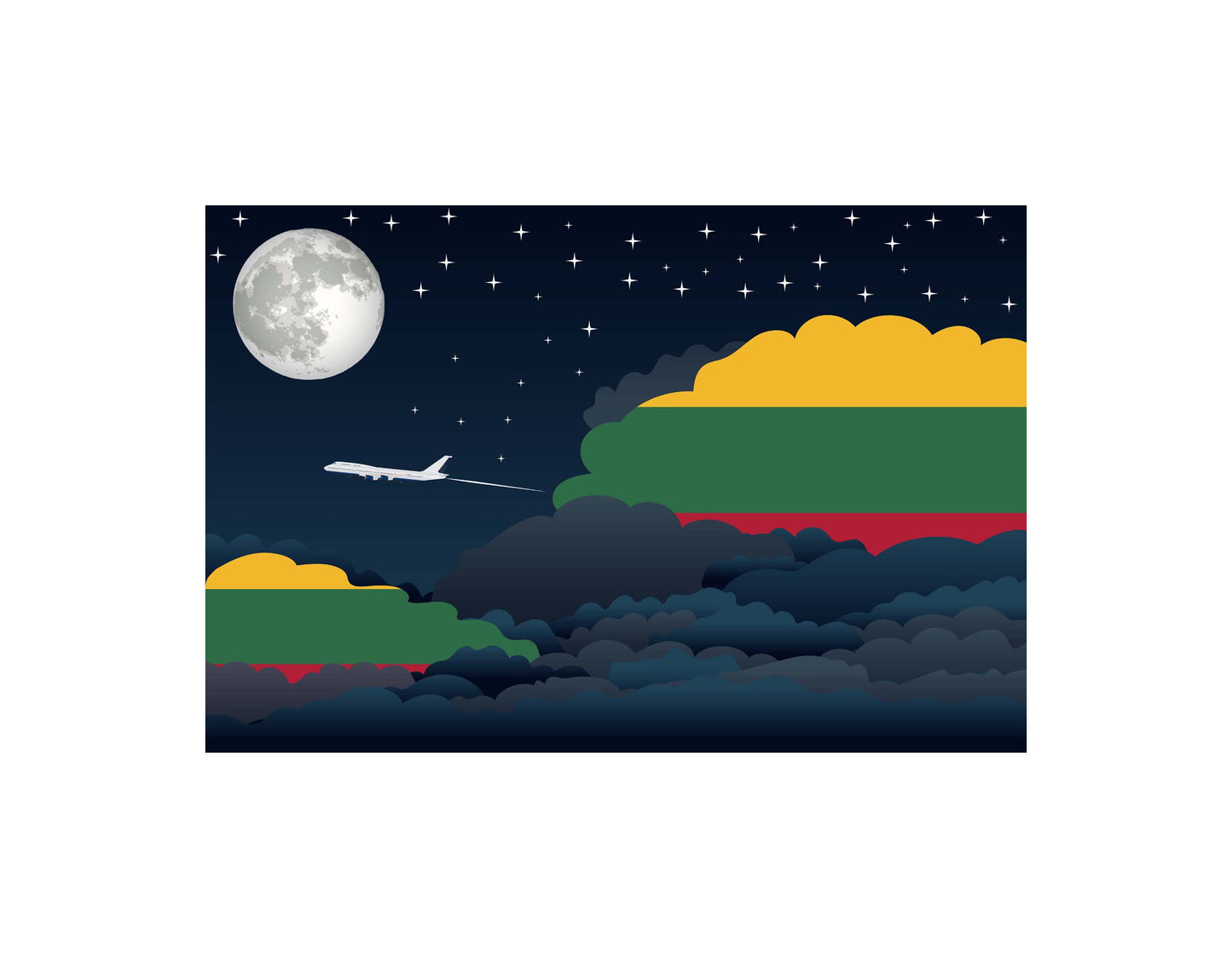 Lithuania Night Clouds Blanket Throw