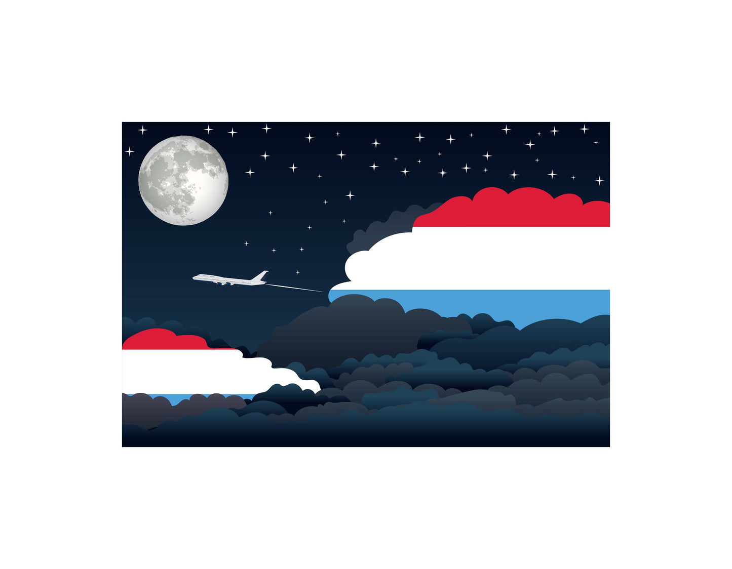 Luxembourg Night Clouds Blanket Throw
