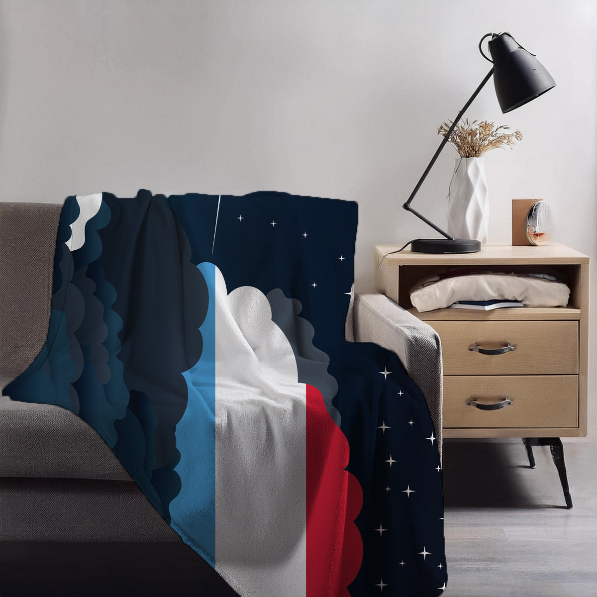 Luxembourg Night Clouds Blanket Throw