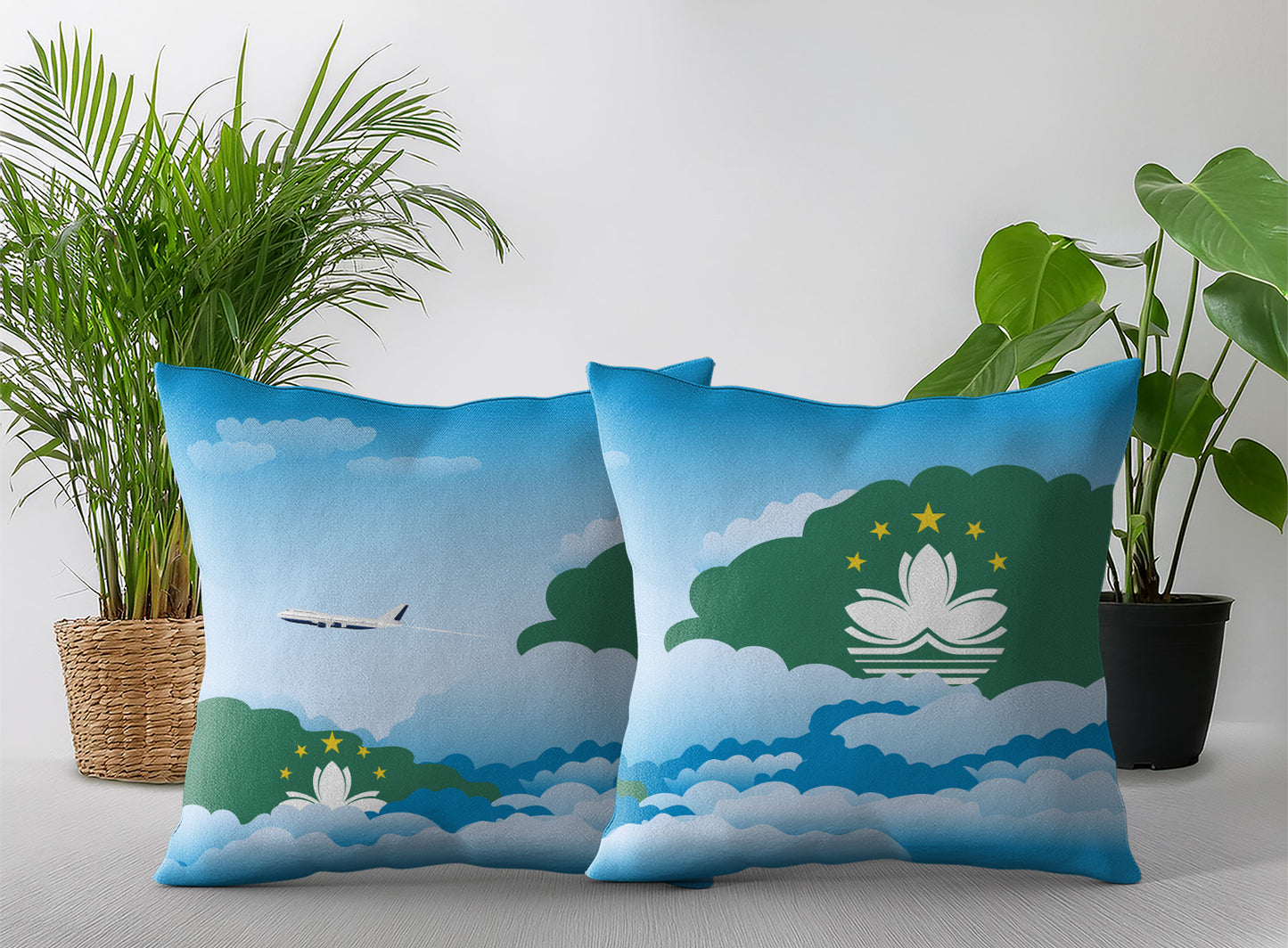 Macau Day Clouds Pillow Case and Pillow Throw