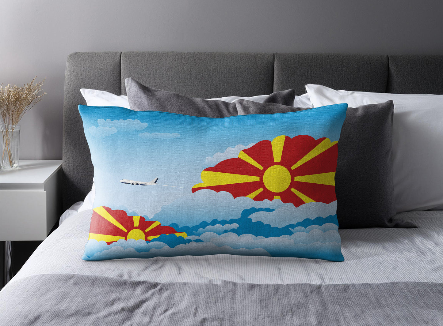 Macedonia Day Clouds Pillow Case and Pillow Throw