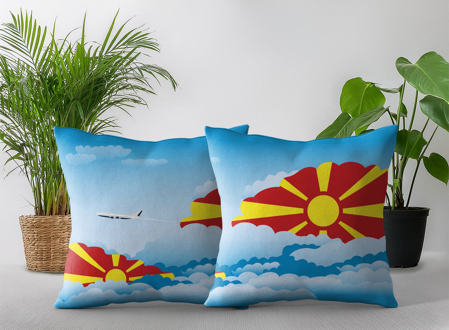 Macedonia Day Clouds Pillow Case and Pillow Throw
