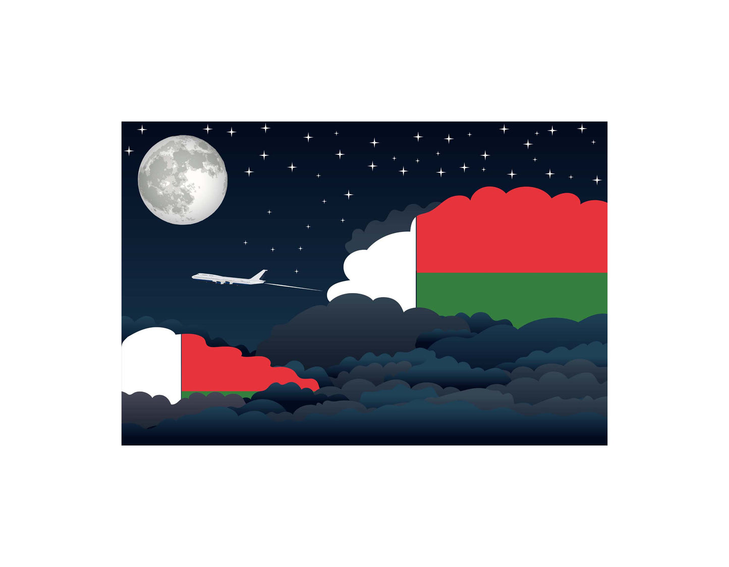 Madagascar Night Clouds Blanket Throw