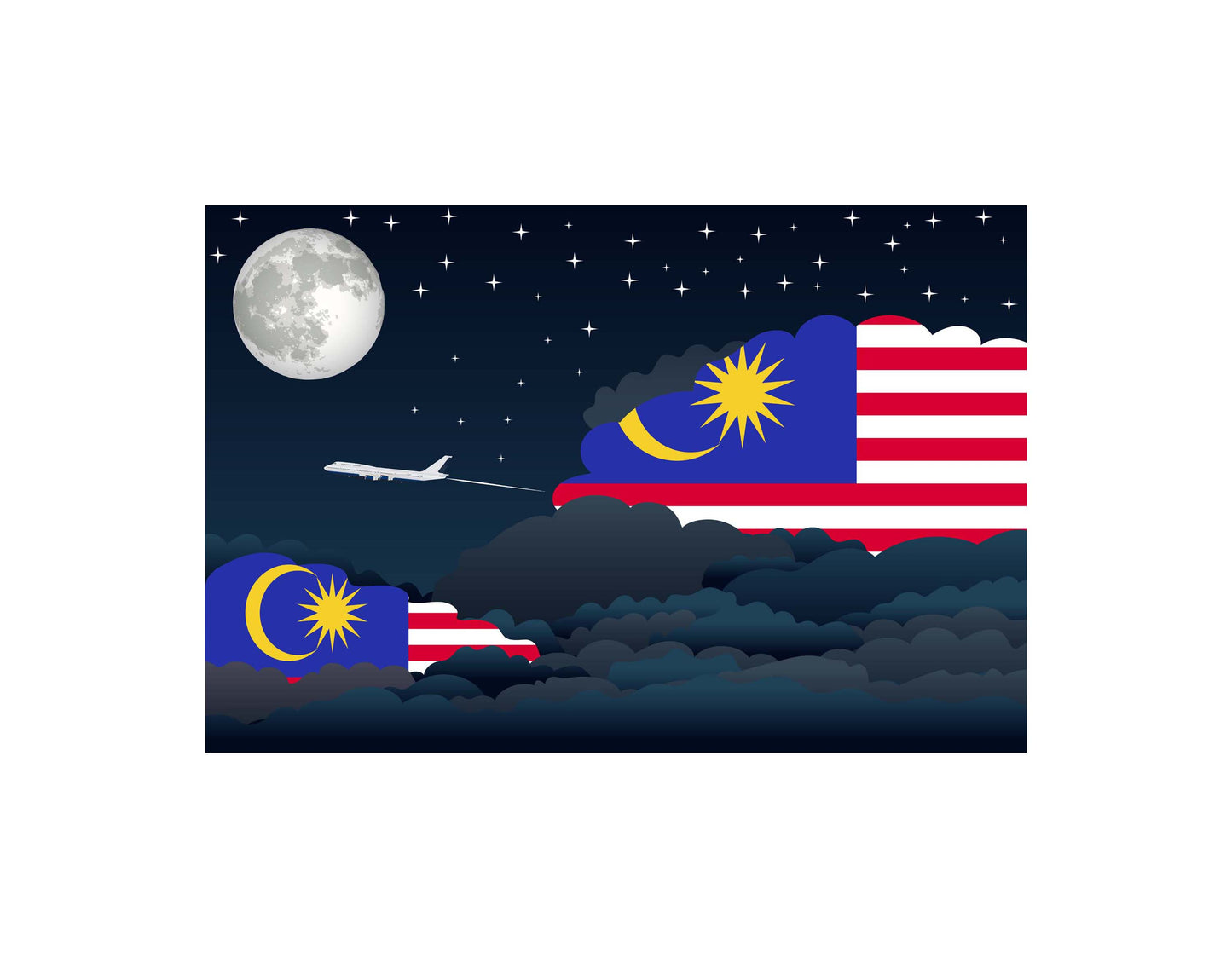 Malaysia Night Clouds Blanket Throw
