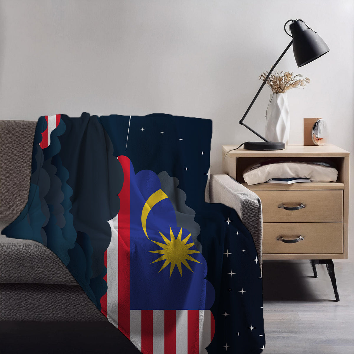 Malaysia Night Clouds Blanket Throw