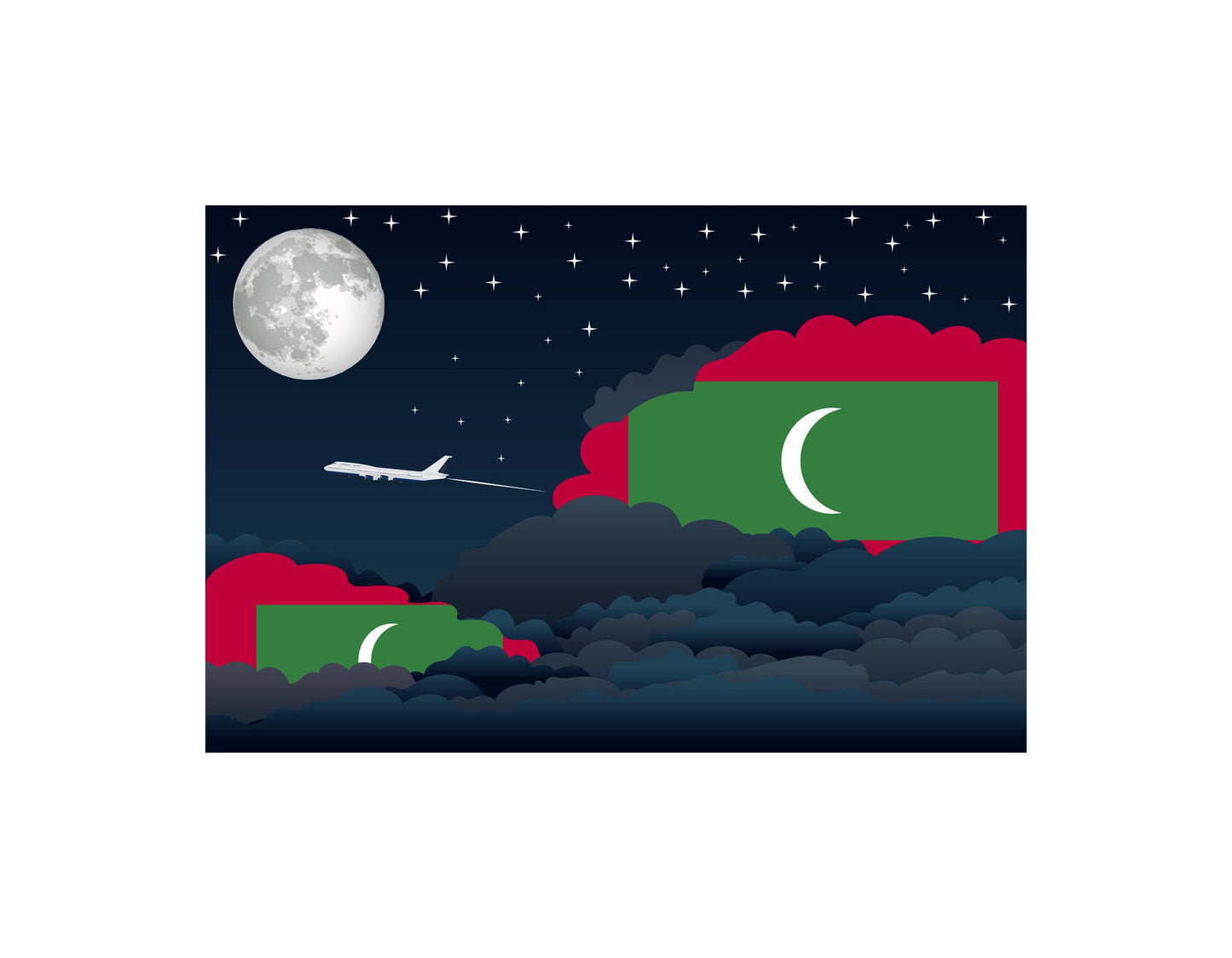 Maldives Night Clouds Blanket Throw