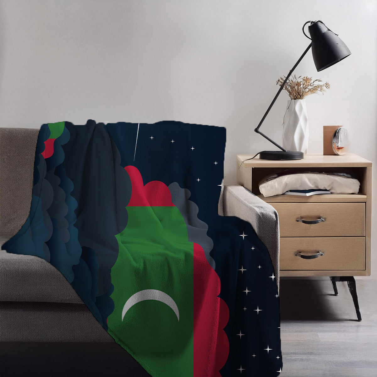 Maldives Night Clouds Blanket Throw