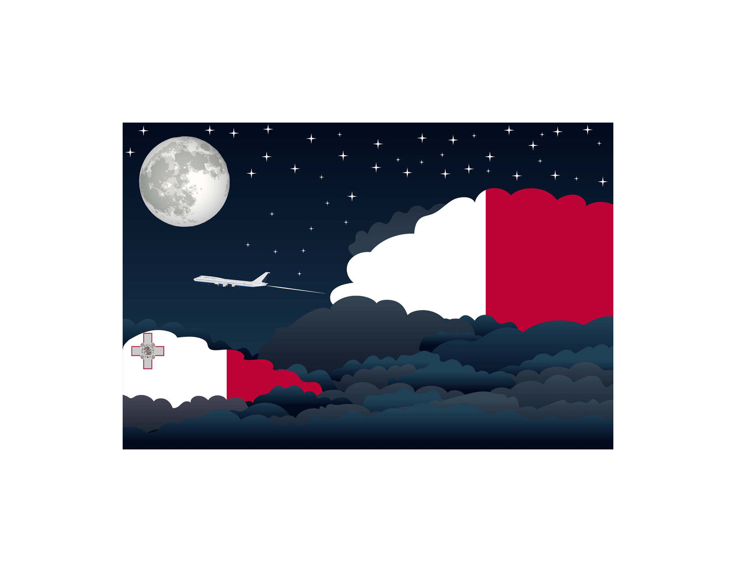 Malta Night Clouds Blanket Throw