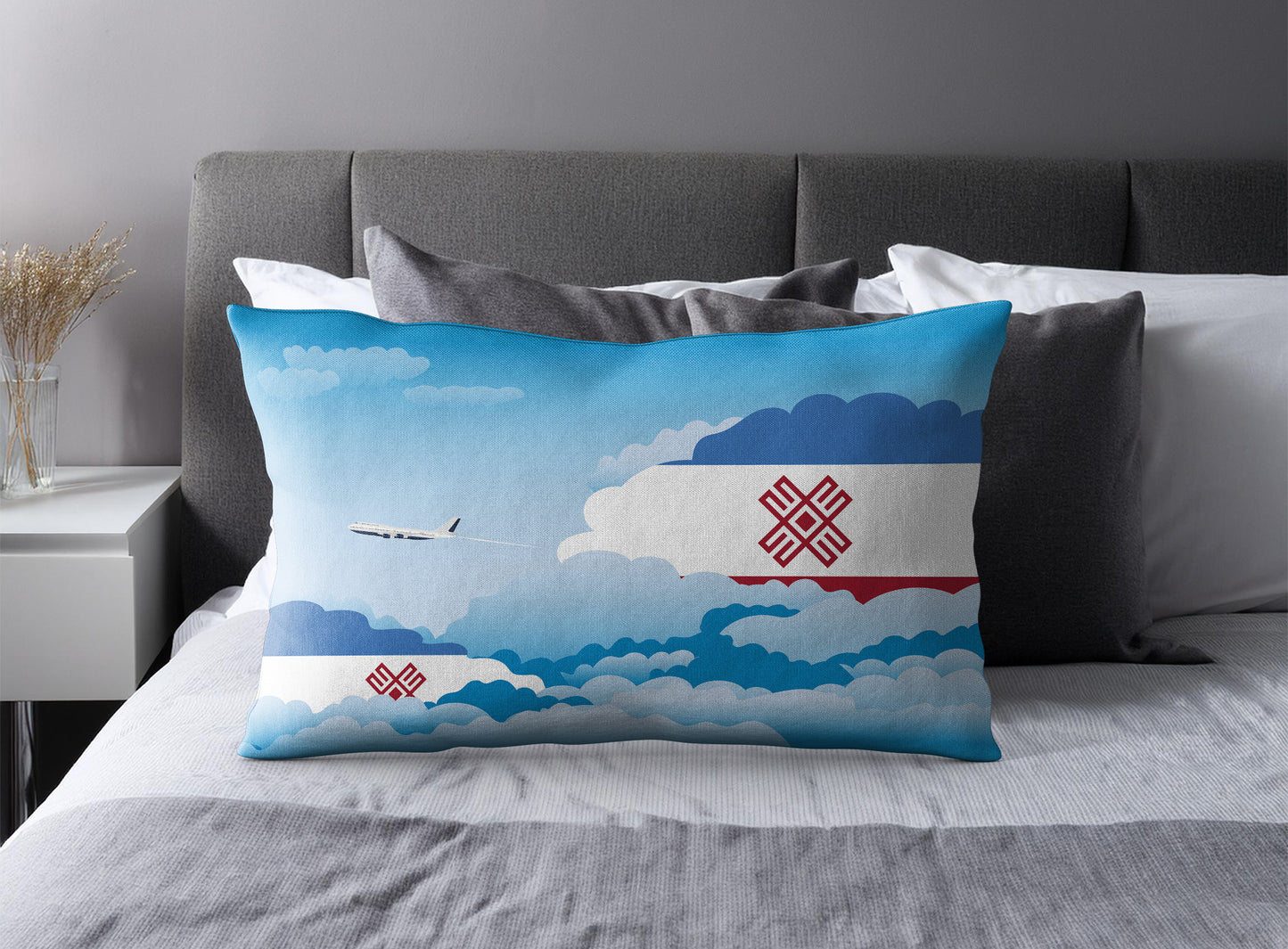 Mari El Day Clouds Pillow Case and Pillow Throw
