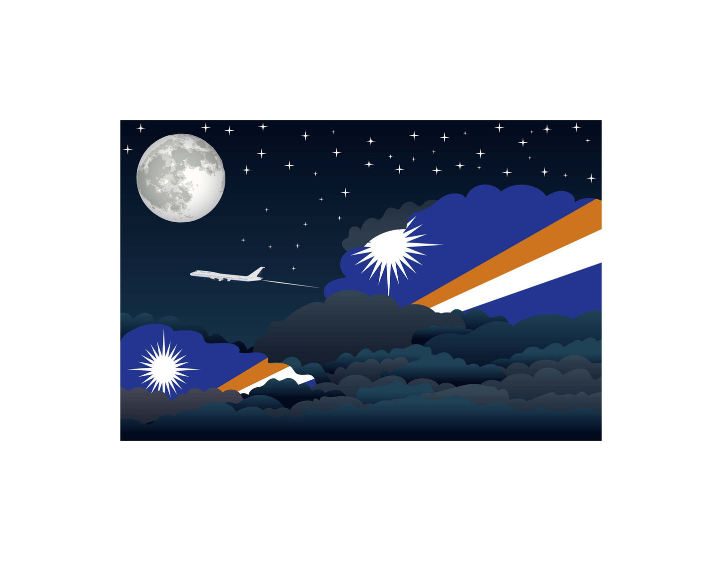 Marshall Islands Night Clouds Blanket Throw