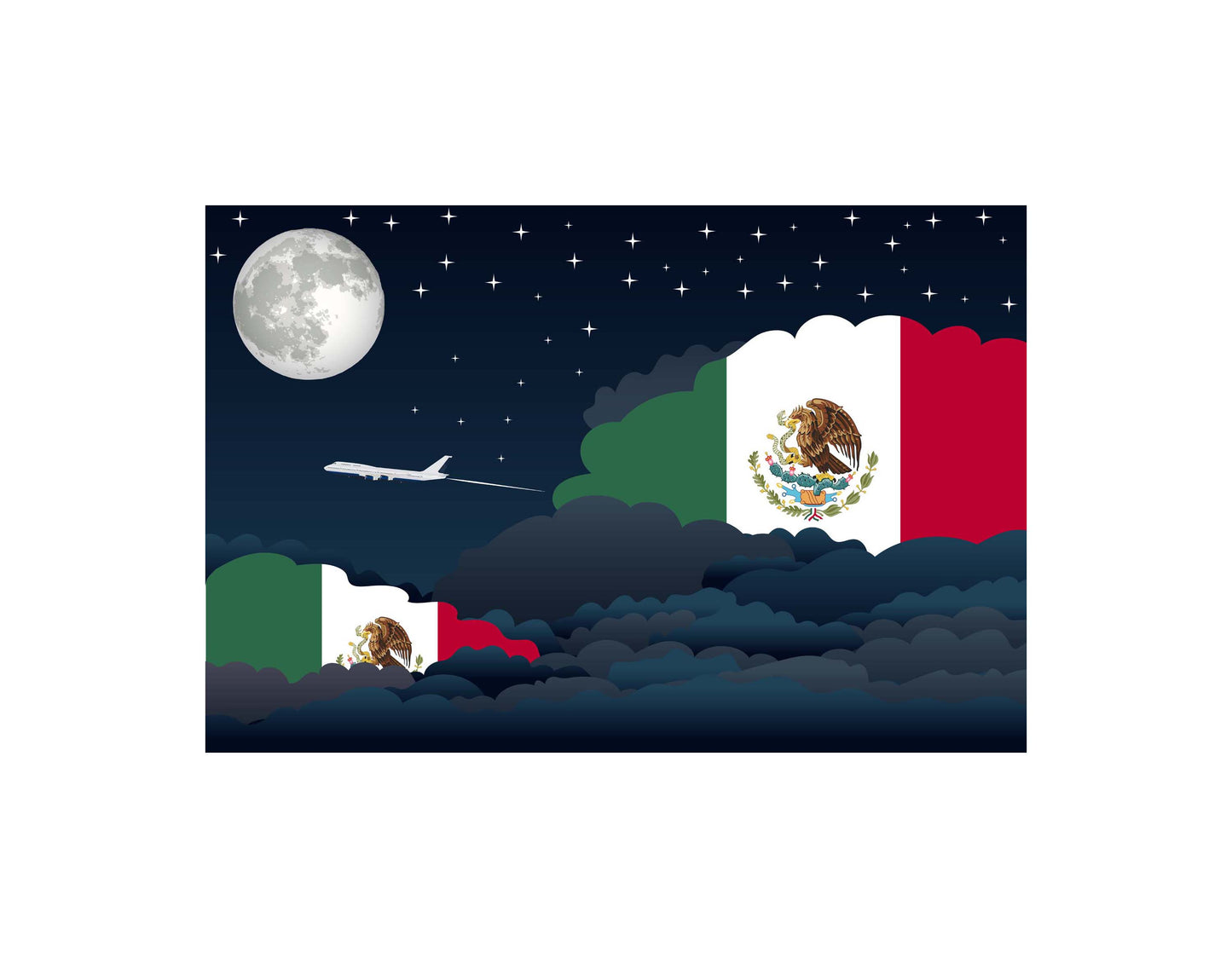Mexico Night Clouds Blanket Throw