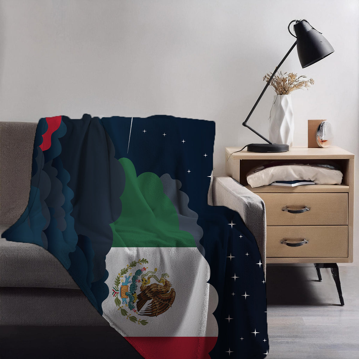 Mexico Night Clouds Blanket Throw