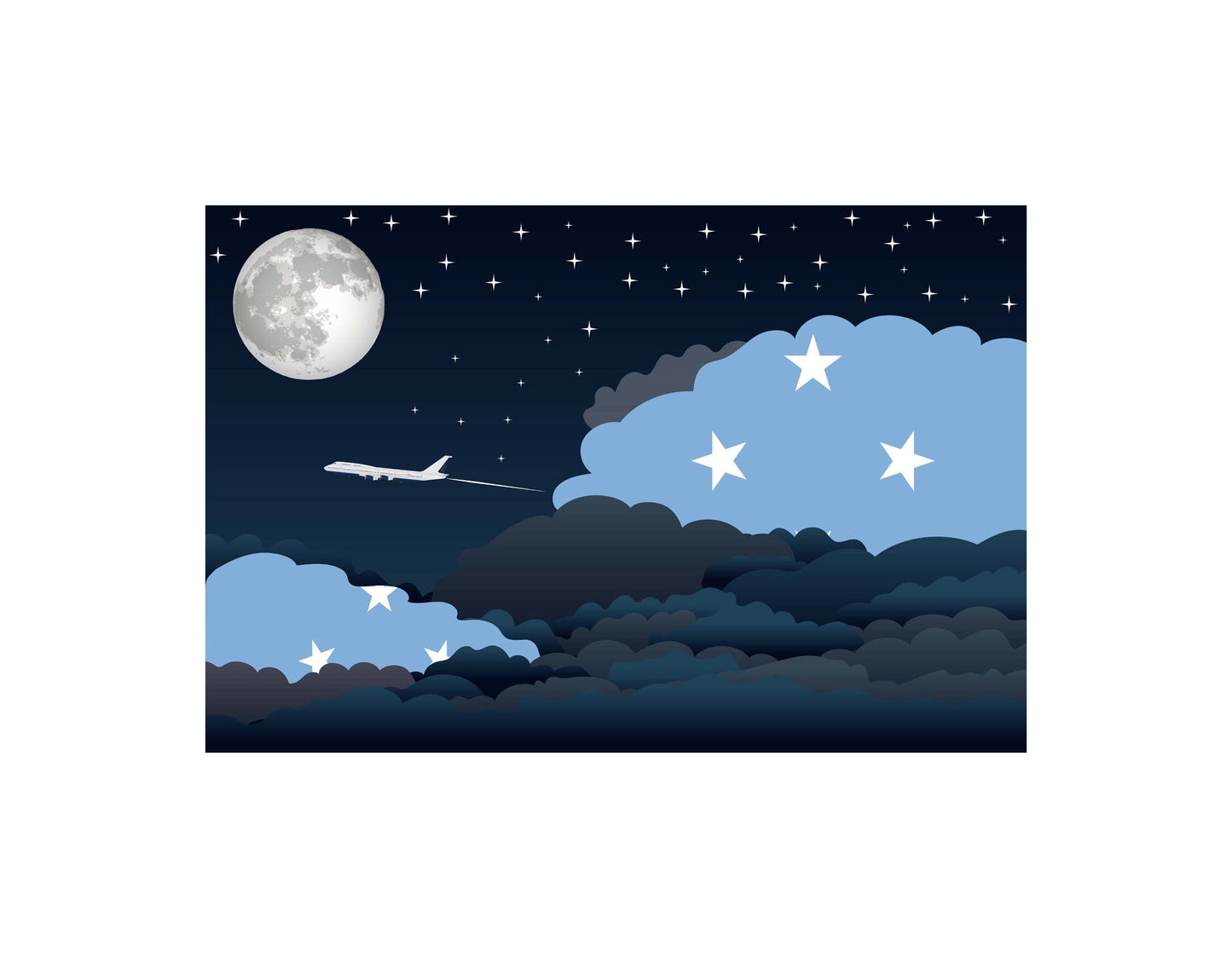 Micronesia Federated States Night Clouds Blanket Throw