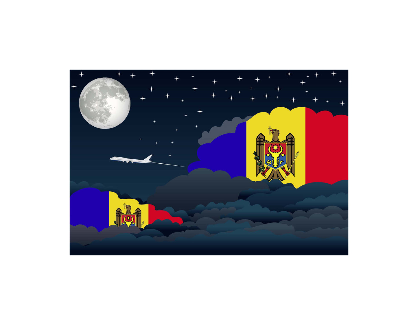 Moldova Night Clouds Blanket Throw