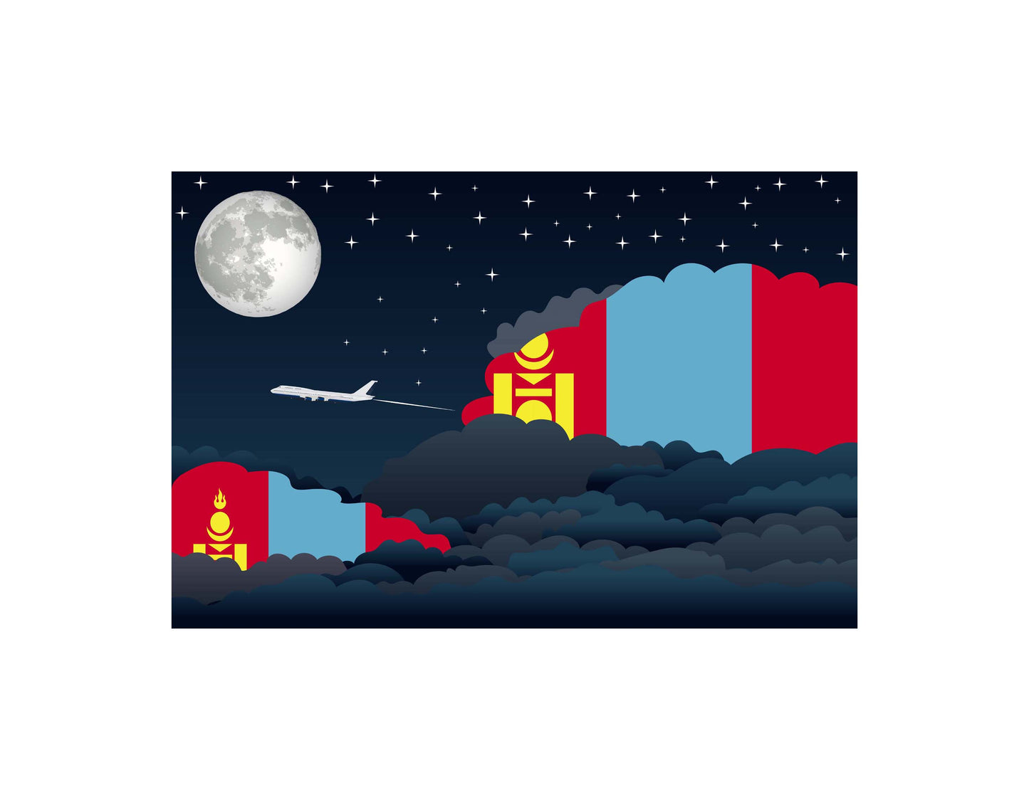 Mongolia Night Clouds Blanket Throw