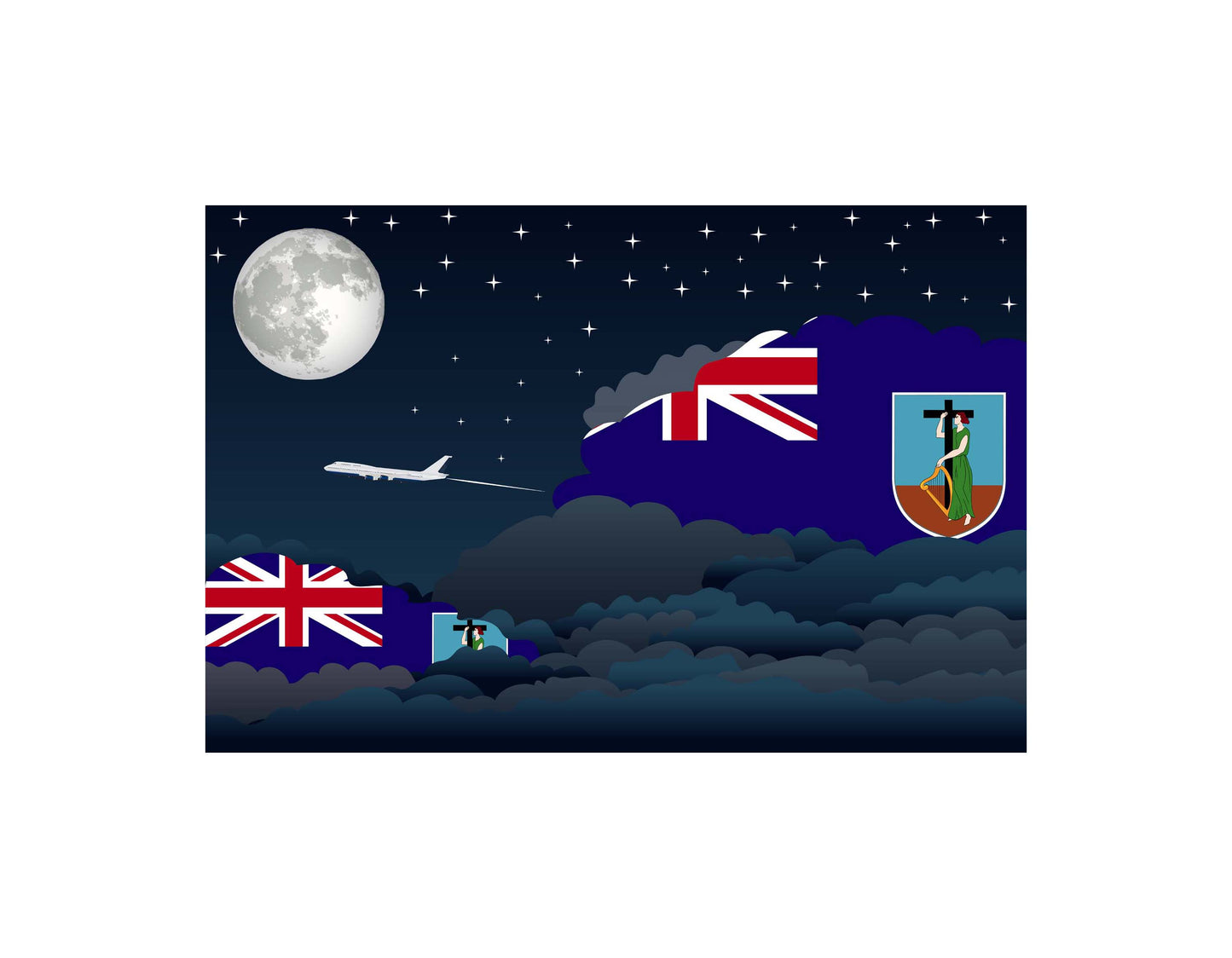 Montserrat Night Clouds Blanket Throw