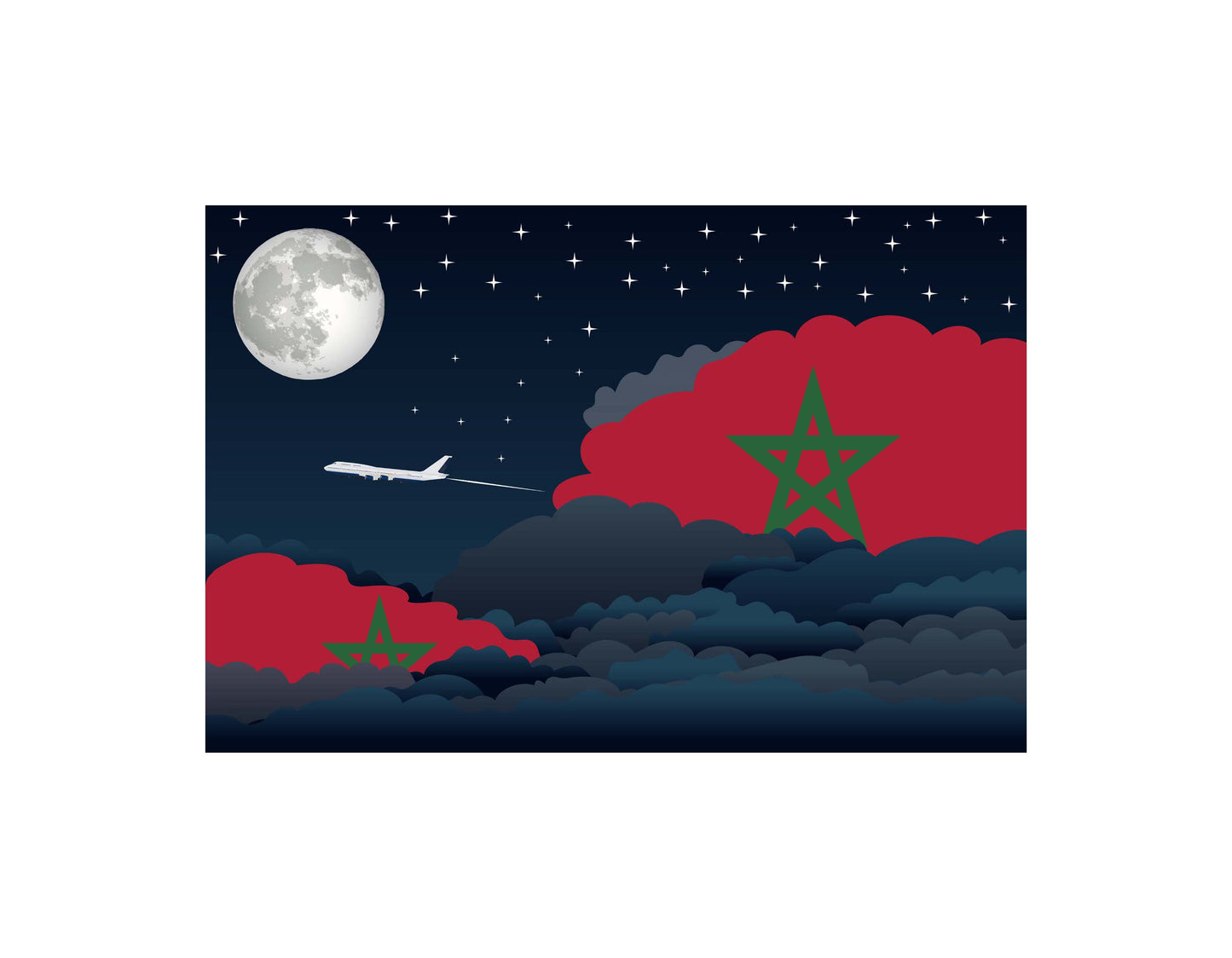 Morocco Night Clouds Blanket Throw
