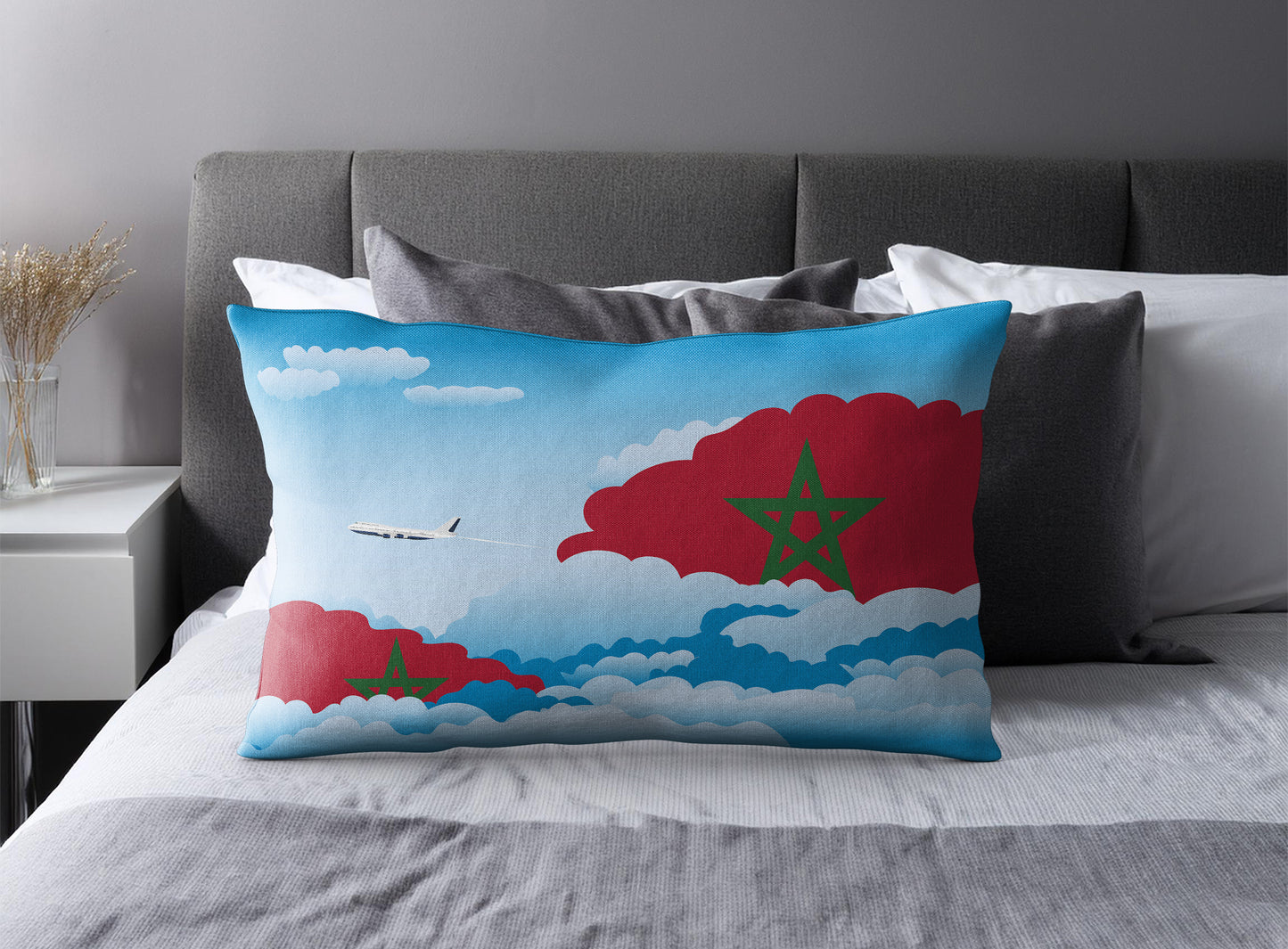 Morocco Day Clouds Pillow Case and Pillow Throw