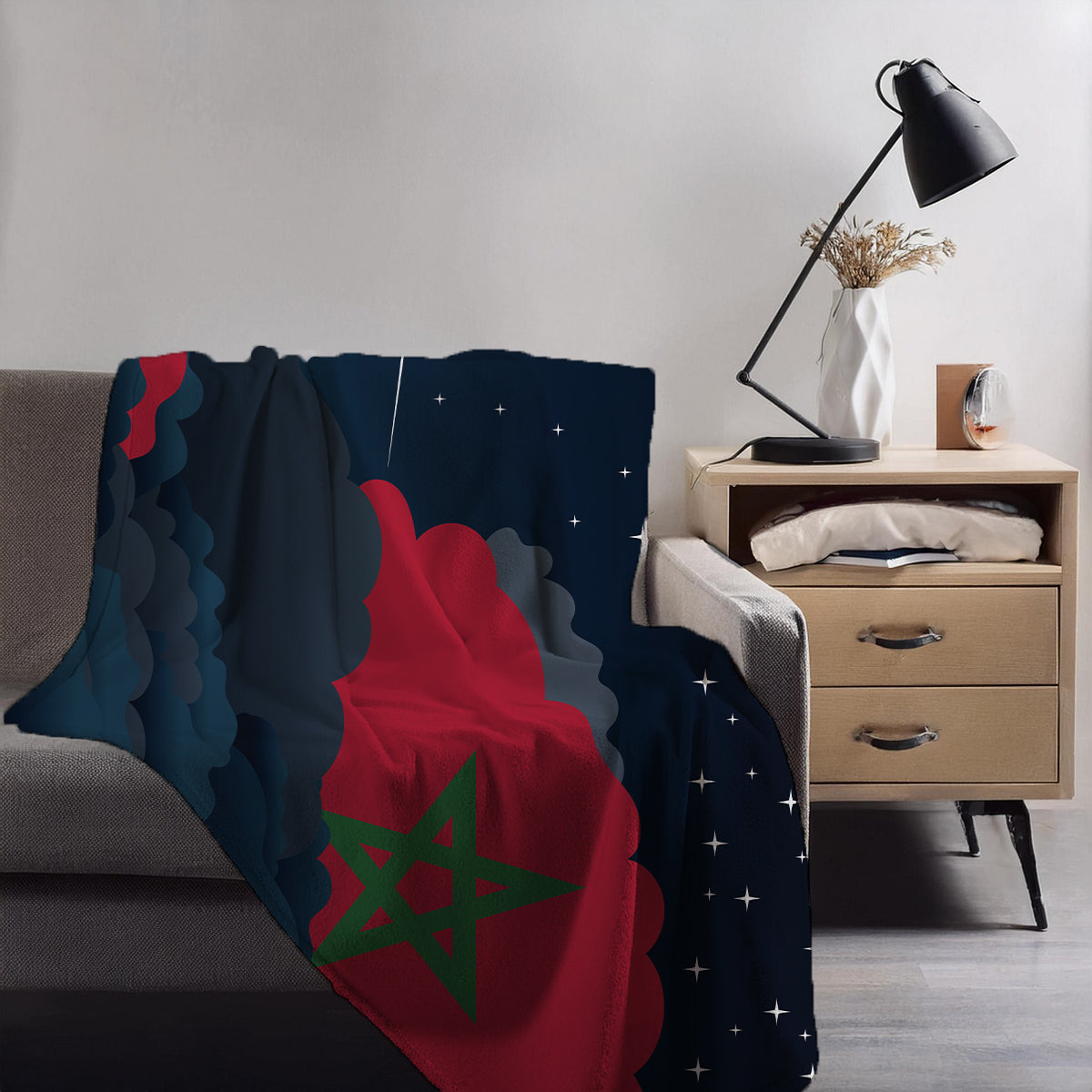 Morocco Night Clouds Blanket Throw