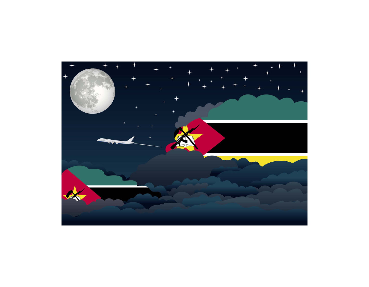 Mozambique Night Clouds Blanket Throw