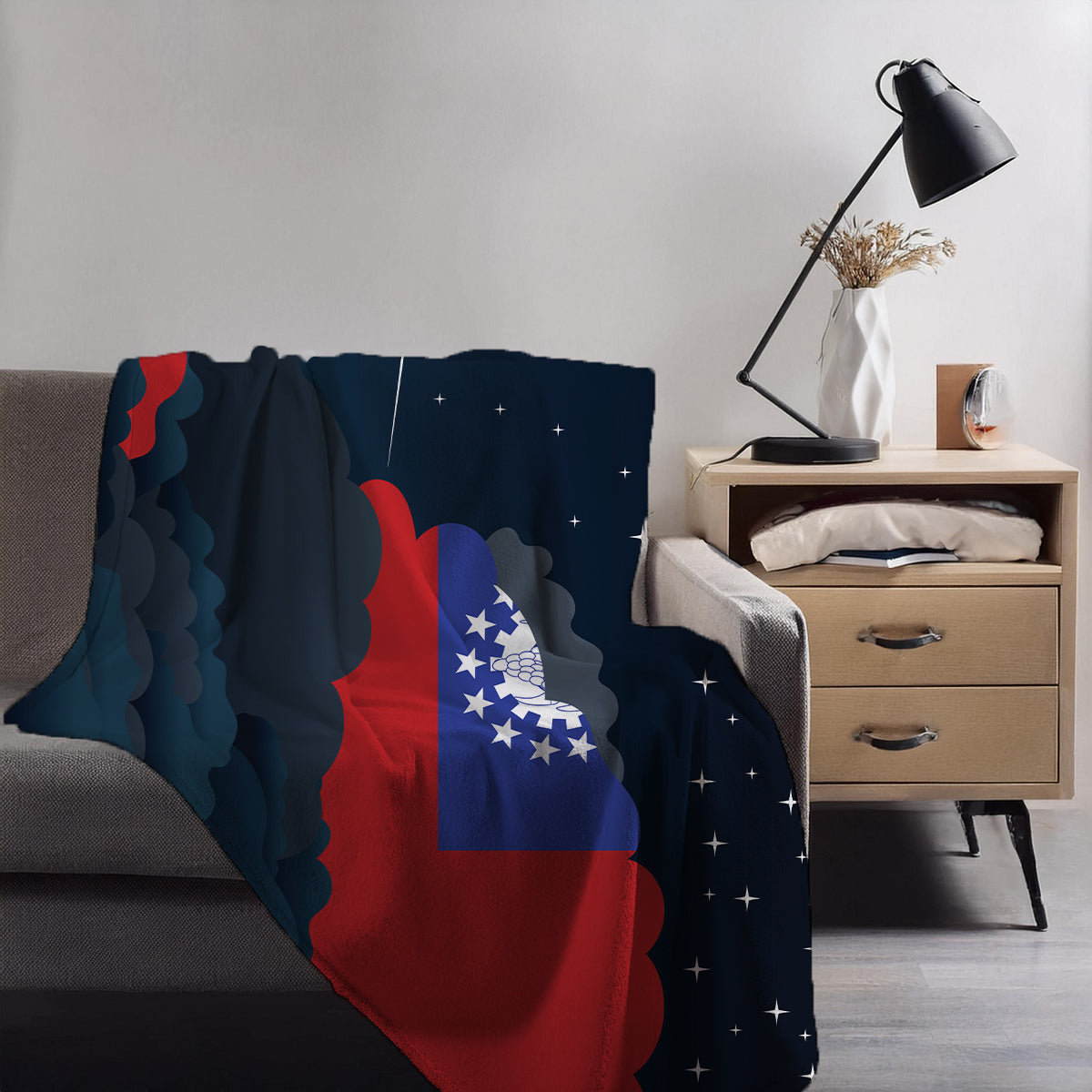 Myanmar Burma Night Clouds Blanket Throw