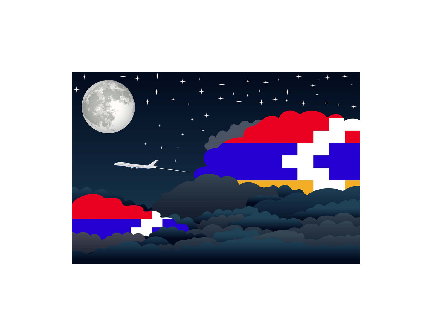 Nagorno Karabakh Republic Night Clouds Blanket Throw