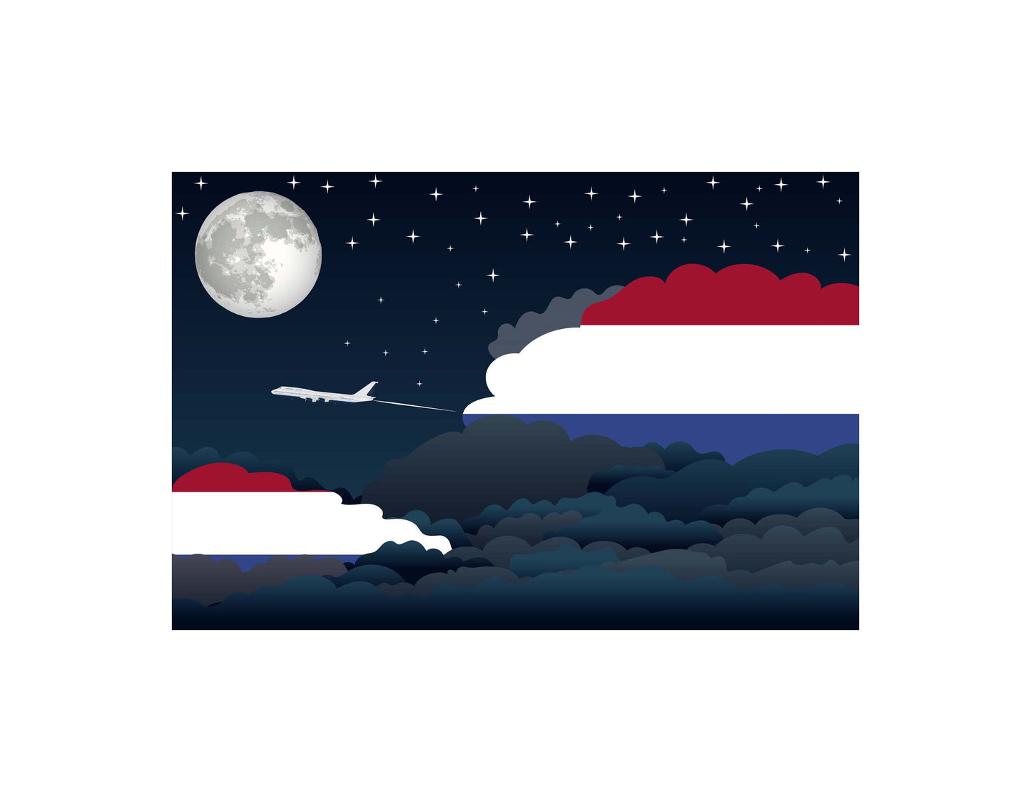 Netherlands Antilles Night Clouds Blanket Throw