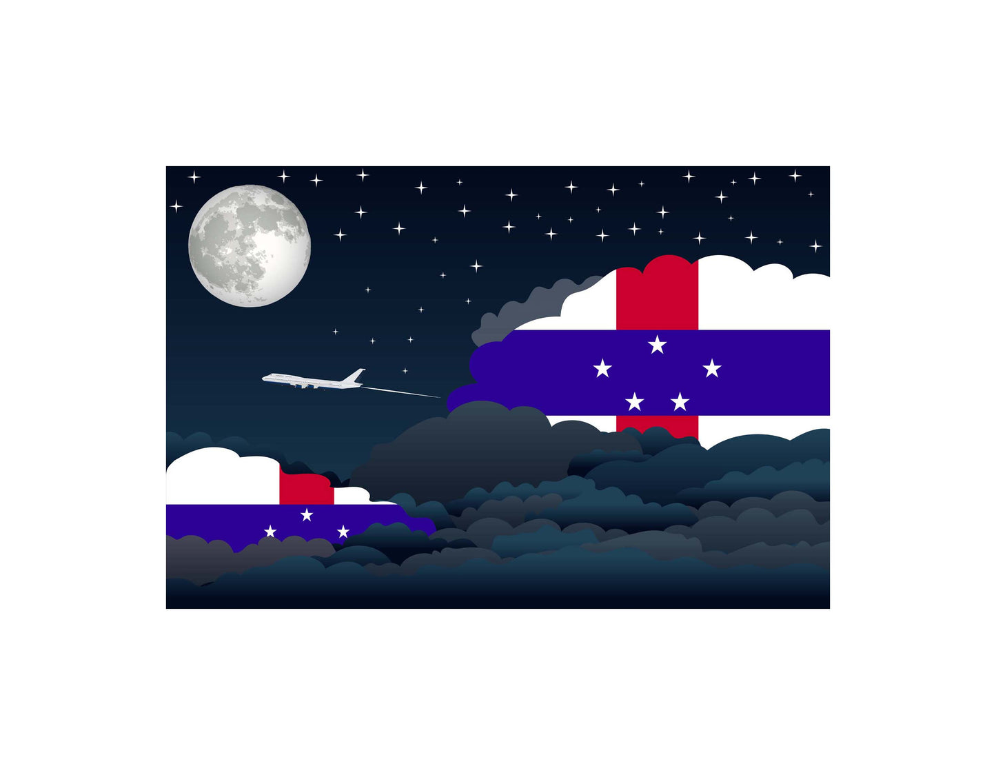 Netherlands Night Clouds Blanket Throw