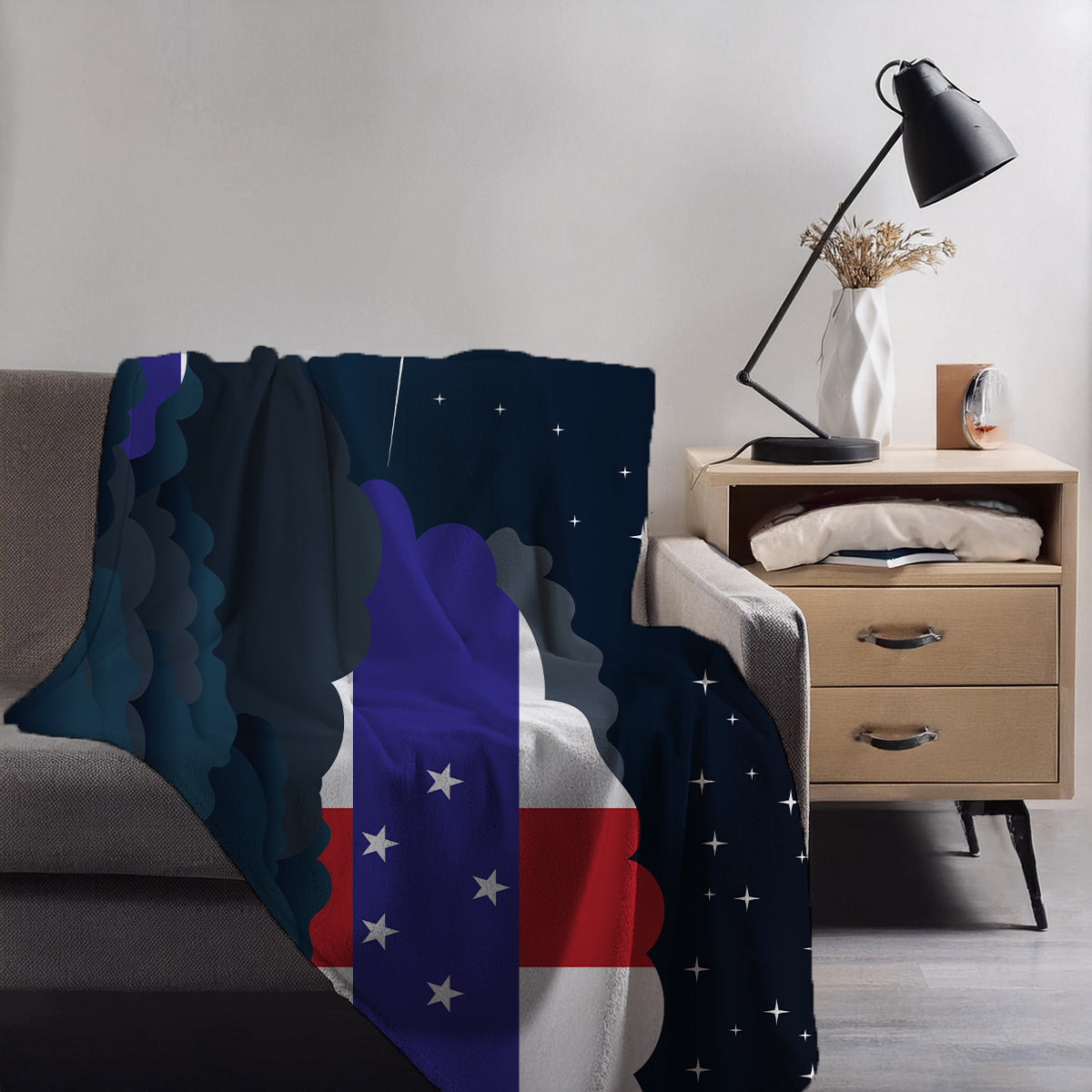 Netherlands Antilles Night Clouds Blanket Throw