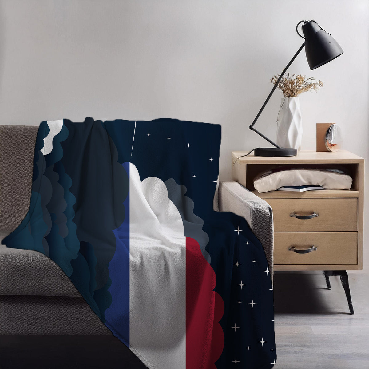 Netherlands Night Clouds Blanket Throw