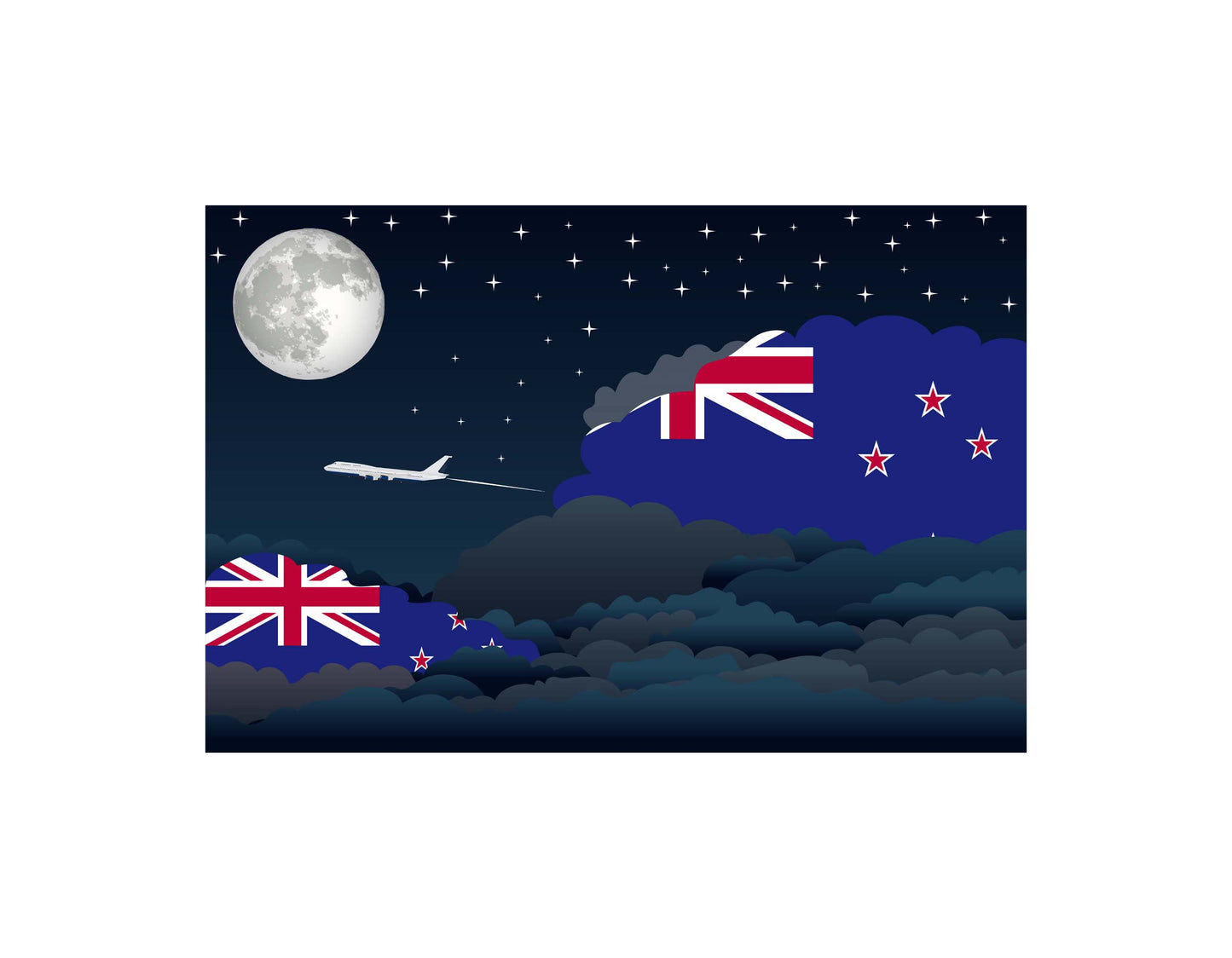 New Zealand Night Clouds Blanket Throw
