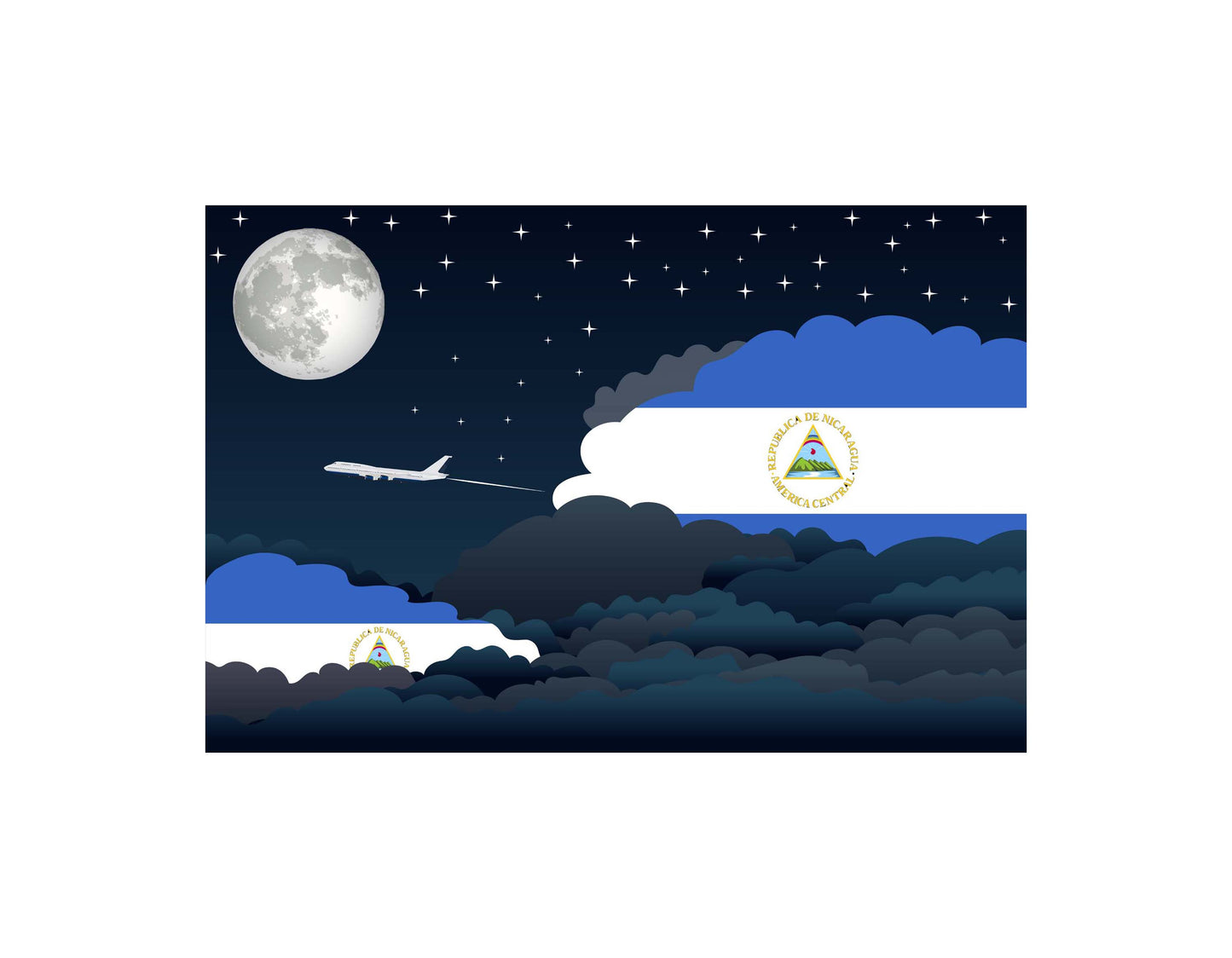 Nicaragua Night Clouds Blanket Throw