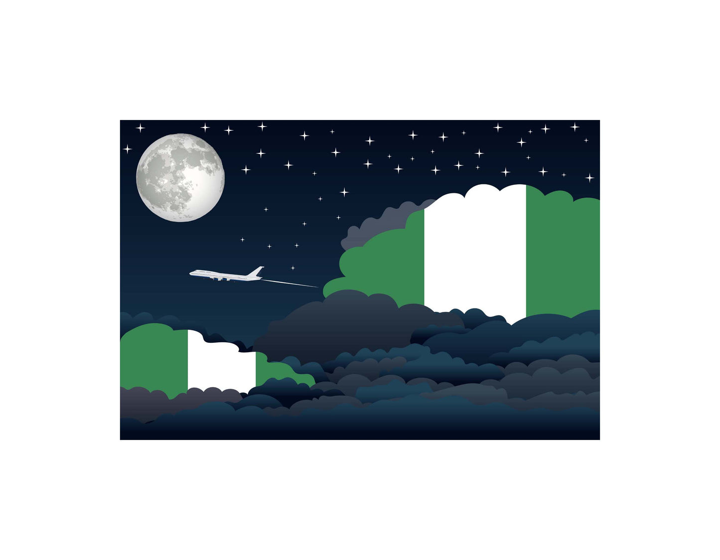 Nigeria Night Clouds Blanket Throw