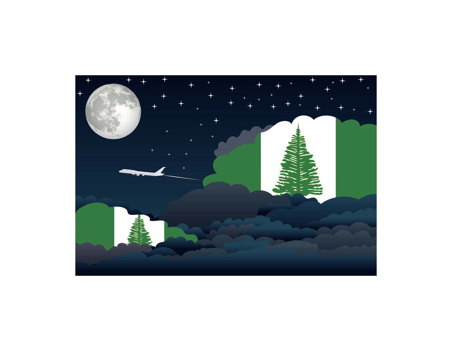 Norfolk Island Night Clouds Blanket Throw