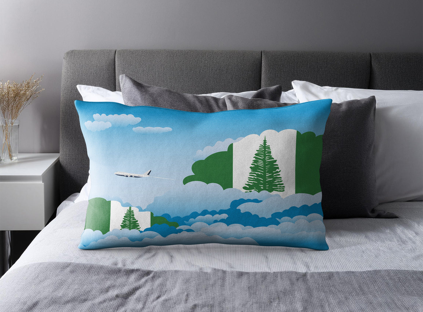 Norfolk Island Day Clouds Pillow Case and Pillow Throw